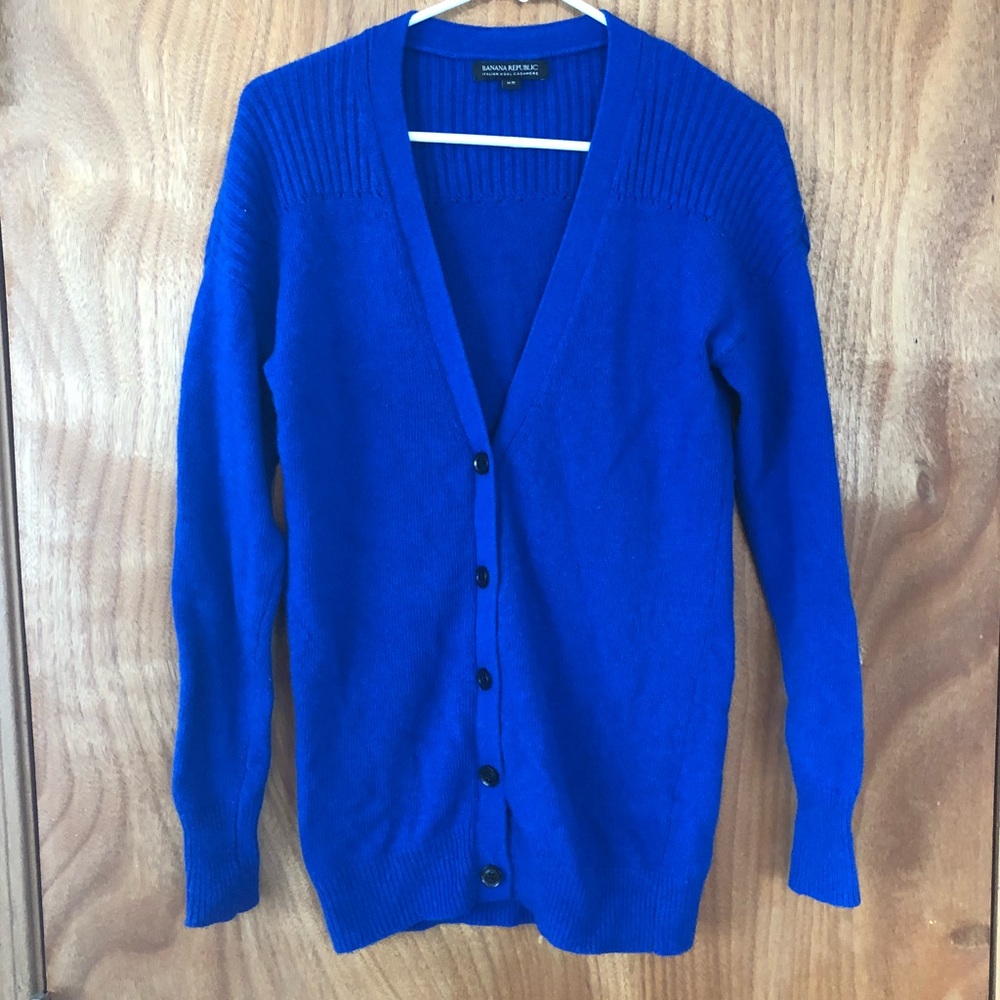 • 2/$10 • Banana Republic Blue Cashmere Cardigan